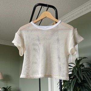 Urban Outfitters Nameless White Mesh T-Shirt